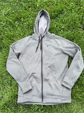 Nike Light Gray Full-Zip Hooded Sweatshirt